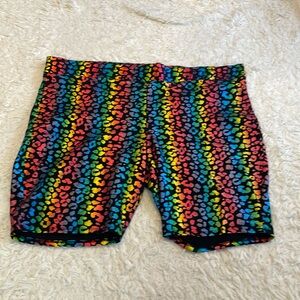 Torrid Rainbow Leopard Print Bicycle Shorts